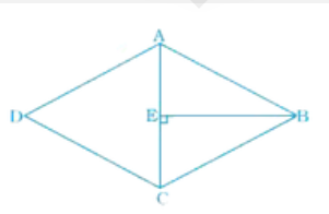 What is the area of the rhombus ABCD below if AC = 6 cm, and BE = 4cm?
