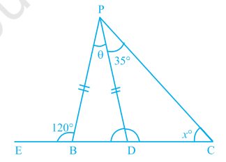 In Fig. 6.8, PB = PD. The value of x is