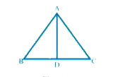 ABC is an isosceles triangle with AB = AC and D is the mid-point of base BC.   (a) State three pairs of equal parts in the triangles ABD and ACD.