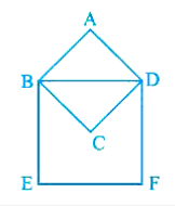 In Fig। 9.38. ABCD is a square with AB= 15 cm. Find the area of the square BDFE.