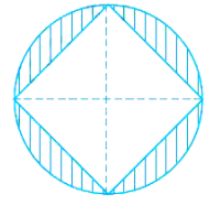 Find the area of a square inscribed in a circle whose radius is 7 cm (Fig. 9.45).   (Hint: Four right-angled triangles joined at right angles to form a square]