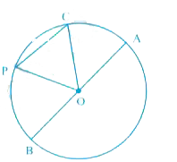 In Fig. 2.47, O is the centre of the circle.      Shade the smaller segment of the circle formed by CP.