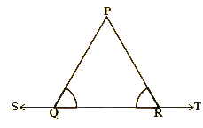 In the given figure anglePQR = anglePRQ, then prove that  anglePQS = anglePRT.