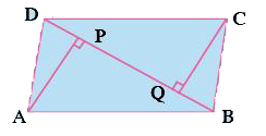 ABCD is a parallelogram AP and CQ are perpendiculars drawn from vertices A and C on diagonal BD (see figure) show that   (i) DeltaAPB ~= DeltaCQD   (ii) AP = CQ
