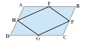 If E, F G and H are respectively the  midpoints of the sides AB, BC, CD and AD of a parallelogram ABCD, show that ar(EFGH) =1/2 ar (ABCD) .