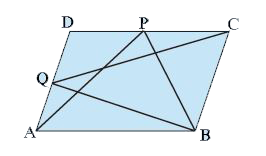 P and Q are any two points lying on the sides DC and AD respectively of a parallelogram ABCD show that ar(DeltaAPB) = ar Delta(BQC)
