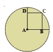 A is the centre of the circle and ABCD is a square. If  BD = 4cm then find  the radius of the circle
