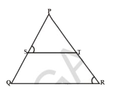 In DeltaPQR,  ST is a line such that  (PS)/(SQ) = (PT)/(TR) and also anglePST = Delta PEO.   Prove that Delta PQR is an isosceles triangle .