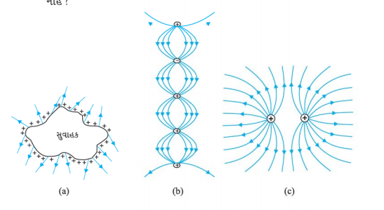 આકૃતિ 1.35માં દર્શાવેલ વક્રો પૈકી કયો/કયા વક્ર સ્થિતવિદ્યુત ક્ષેત્ર રેખાઓ રજૂ કરી શકશે 
નહિ ?