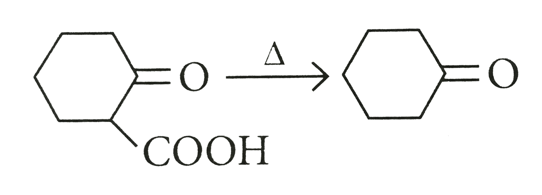 Consider the following reactions.   I. CH(2)=CHCOOH overset(Delta)to CH(2)=CH(2)   II.    III. CH(3)CH(COOH)(2) overset(Delta)to CH(3)CH(2)COOH   In which cases, parent compound loses its functional group in preference?