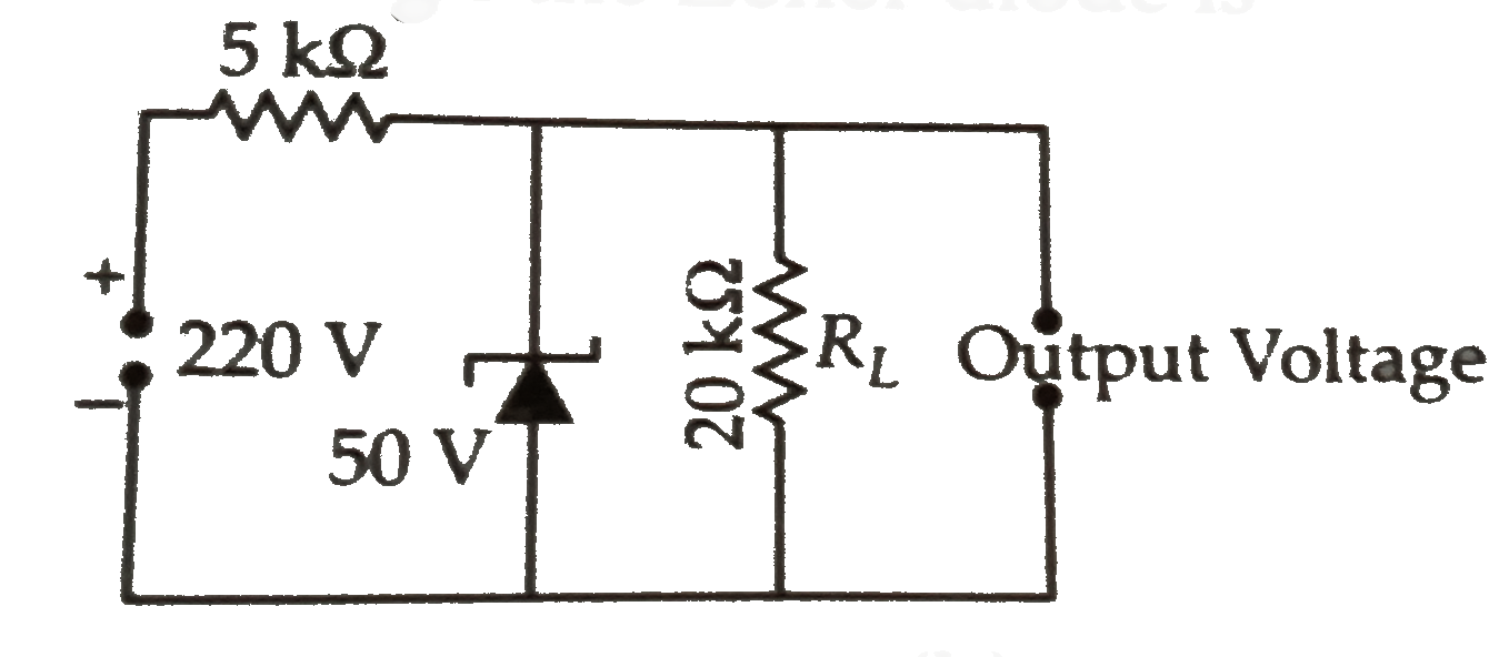 From the Zener diode circuit shown in figure, the current through the Zener diode is