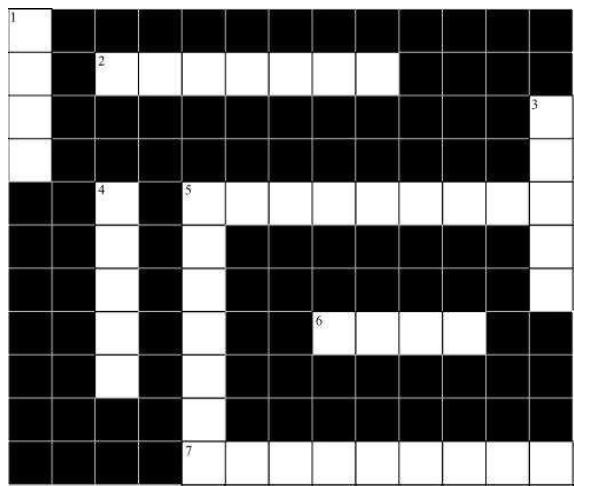Solve the following crossword puzzle with the clues given:       Across    2. Plantation prevents it.    5. Use should be banned to avoid soil pollution.    6. Type of soil used for making pottery.  7. Living organism in the soil.  Down  1. In desert soil erosion occurs through.  3. Clay and loam are suitable for cereals like.  4. This type of soil can hold very little water.  5. Collective name for layers of soil.
