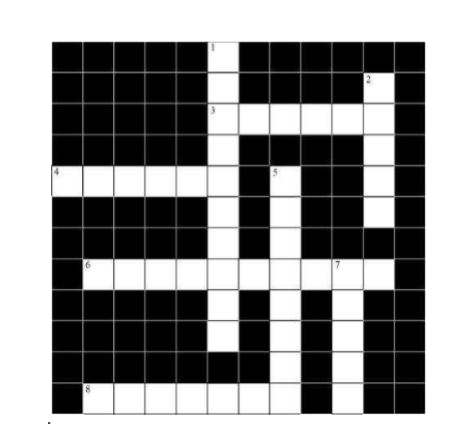 Here is a crossword puzzle: Good luck!      Across   3. Liquid waste products   4. Solid waste extracted in sewage treatment   6. A wor related to hyglene   8. Waste matter discharged from human body   Down   1. Used water   2. A pipe carrying sewage   5. Micro-organismwhich causes chloera   7. A chemical to disinfect water