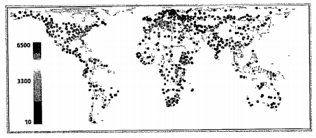 What does the areas with colour codes indicate ?