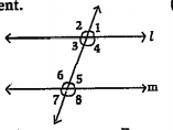 It is given that I |\| m to prove m anglel is supplement to angle8. Write reasons for the statement.