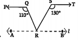 In the adjacent figure PQ |\| ST, anglePQR = 110^@ and angleRST= 130^@, find angleQRS.