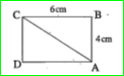From the adjacent figure find the area of rectangle ABCD and area of triangleABC and mention the relation between them.