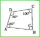 in a quadrilateral ABCD find x.