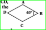 in a rhombus ABCD, /CBA= 40^@. Find the other angles.