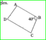 in rhombus ABCD, /CBA=40^@. Find other angles.