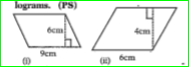 Find the area of the following parallelograms.