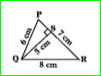 Ramu says that the area of /\PQR is, A=1/2xx7xx5 cm^2. Gopi says that it is, A=1/2xx8xx5 cm^2. Who is correct? Why?