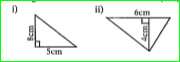 find the area of each of the following triangles.