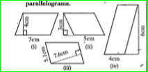 find the area of each of the following parallelograms.