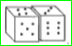 two dices are placed side by side as shown. Can you say what the total would be on the faces opposite to them? I)5+6 ii)4+3