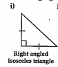 Draw the lines of symmetry for Right angled Isosceles triangle.
