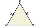 In the adjacent figure, we have BX = 1/2 AB, BY = 1/2 BC and AB=BC. Show that BX = BY.