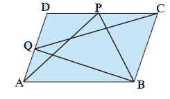 P and Q are any two points lying on the sides DC and AD respectively of a parallelogram ABCD show that ar(DeltaAPB) = ar Delta(BQC)