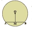 In the figure, ‘O’ is the centre of the circle. OM = 3cm and  AB = 8cm. Find the radius of the circle