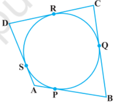एक वृत्त के परिगत एक चतुर्भुज ABCD खींचा गया है सिद्ध कीजिए   AB +CD = AD + BC
