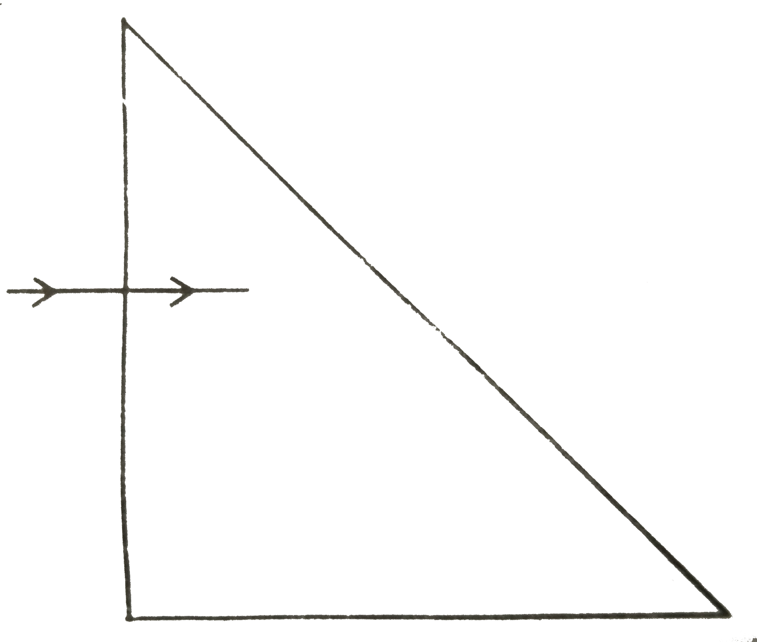 A ray of ligh is incident normally on one of the faces of right   angled isosceles prism as shhown above. It undergoes total   internal reflection from hypotenuse. Which on of the   following is the minimum refractive index of the material of   the prism?