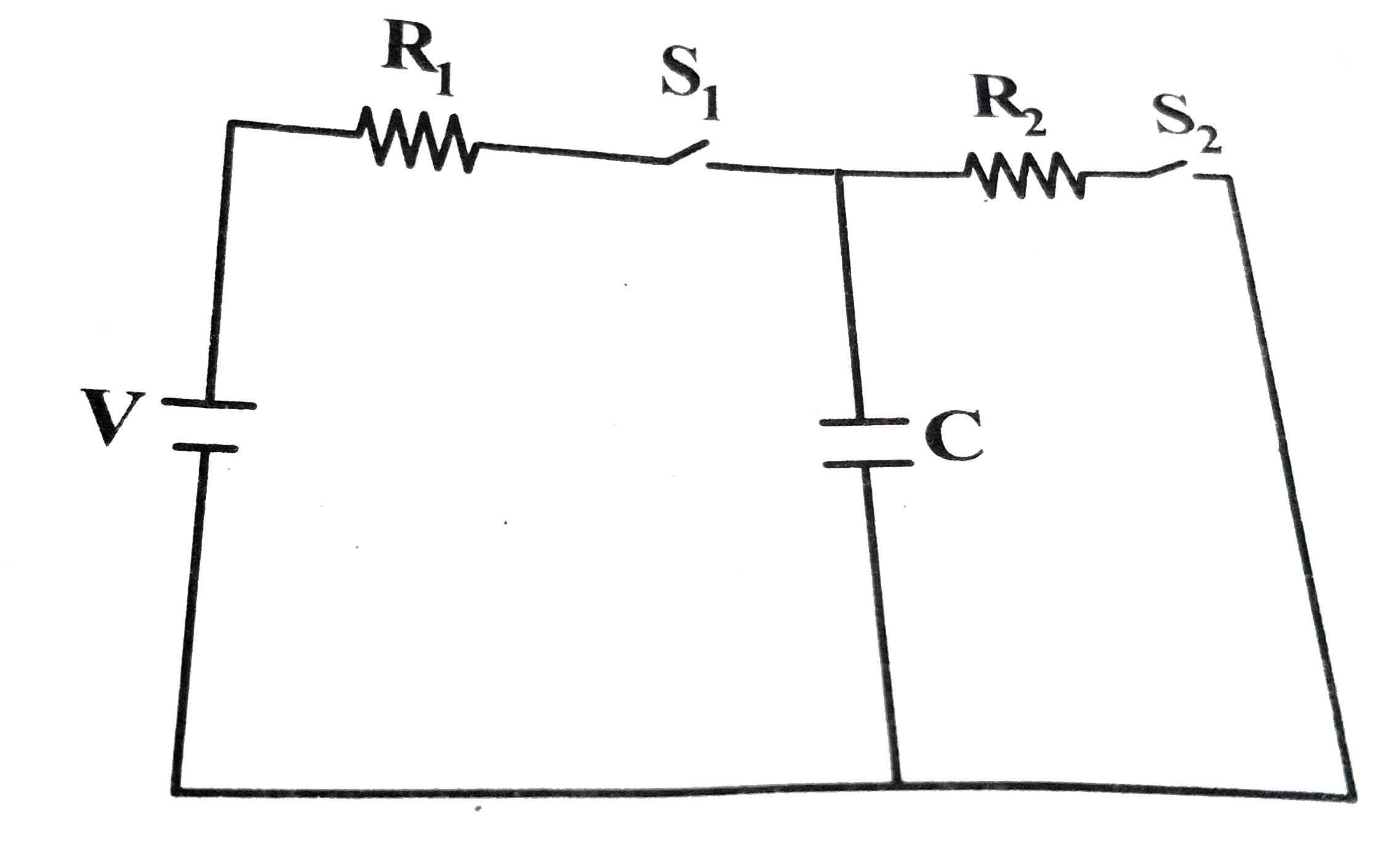 In the circuit shown above, when do the condenser (C) get fully charged to volts ?