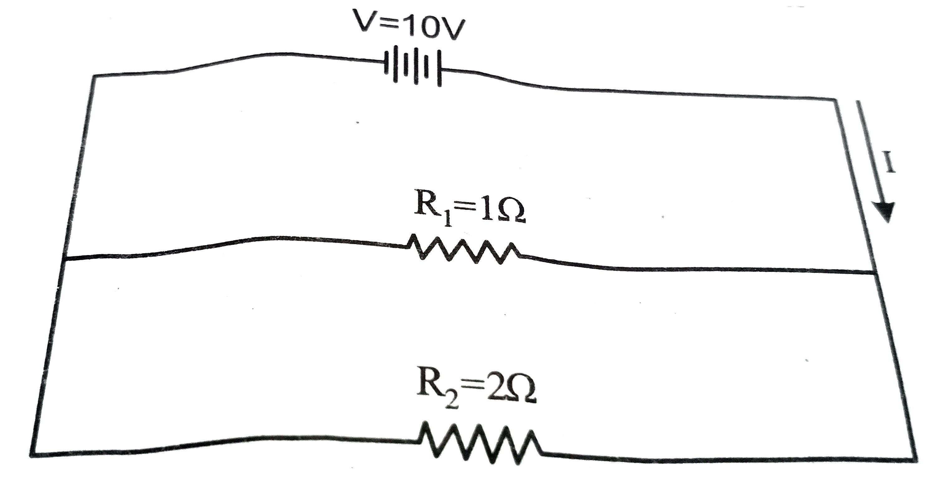 Which one of the following is the value of current I in the circuit shown above?