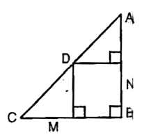 In figure  , D is point on hypotenuse AC of Delta ABC , BD bot AC, DM bot BC and DN bot AB. Prove that       DM ^(2) = DN. MC