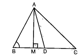 In figure, AD is a median of a triangle ABC and AM bot BC. Prove that         AC ^(2) = AD ^(2) + BC. DM + ((BC)/( 2)) ^(2)
