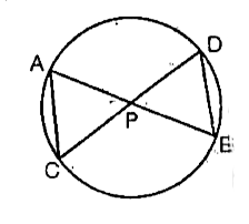 In two chords AB and CD intersect each AB and CD intersect each other at the point P. Prove that       Delta APC ~ Delta DPB