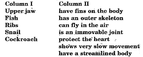 Match the items in Column I with one or more items of Column II.