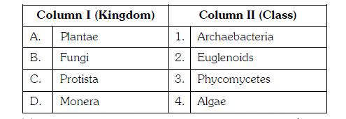 Match the following and select the correct combination from the options given below-