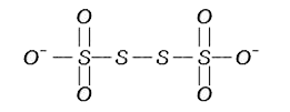 The oxidation states of S atoms in S4O6^(2-)  from left to right respectively are