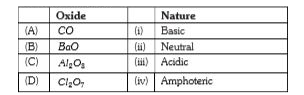 Match the following      Which of the following is correct option