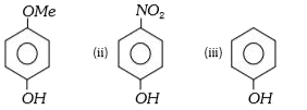 Given        The decreasing order of the acidic character is