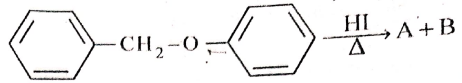 Consider the following reaction and identify the product (P).    Identify products A and B .