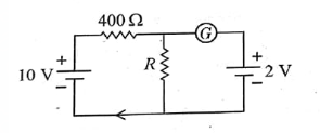If the galvanometer G does not show any deflection in the circuit shown, the value of R is given by :