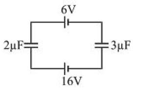 What is the potential difference across 2μF capacitor in the circuit shown?