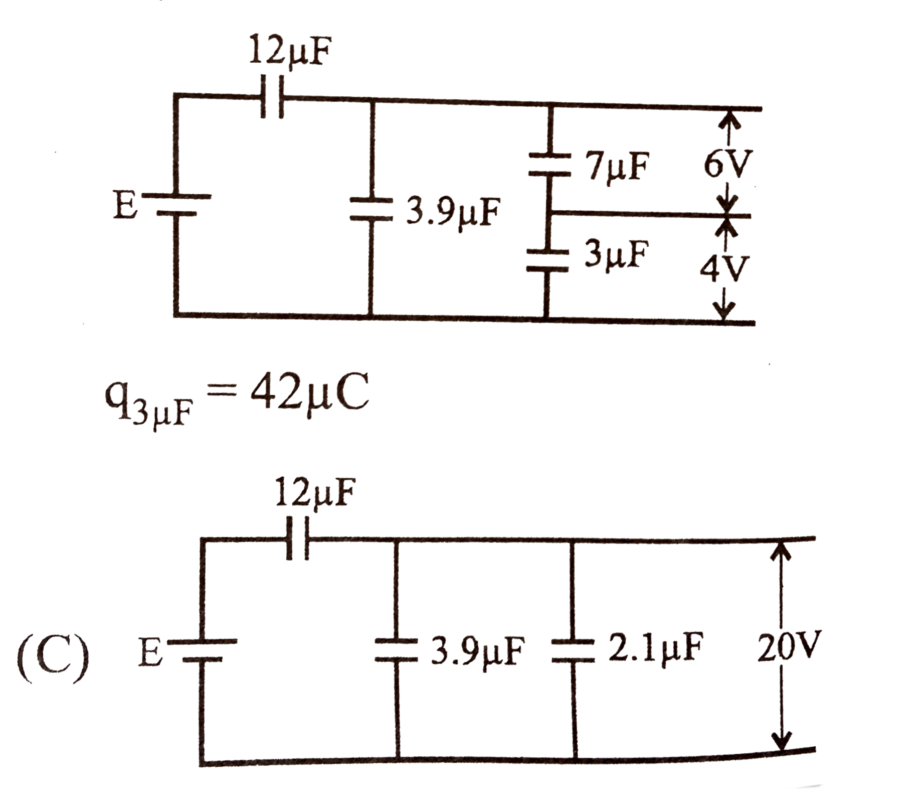 Four Capacitors And A Battery Are Connected As Shown In If The Po