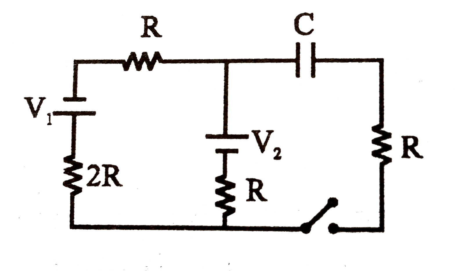 In the transient circuit shown the time constant of the circuit is -